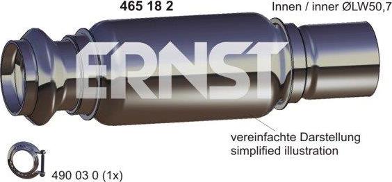 ERNST 465182 - Teava reparatie, catalizator aaoparts.ro