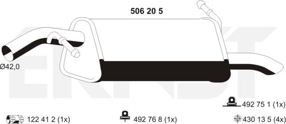 ERNST 506205 - Toba esapament finala aaoparts.ro
