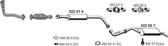 ERNST 100005 - Sistem de esapament aaoparts.ro
