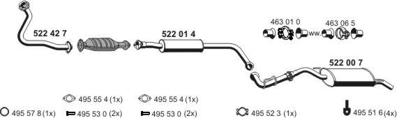 ERNST 100012 - Sistem de esapament aaoparts.ro