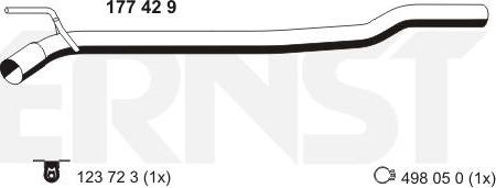 ERNST 177429 - Teava reparatie, catalizator aaoparts.ro