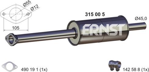ERNST 315005 - Toba esapament primara aaoparts.ro