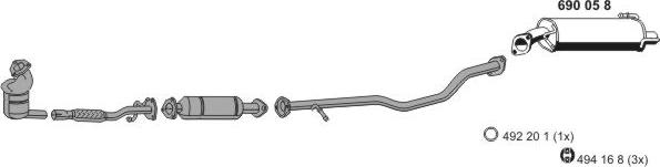 ERNST 200070 - Sistem de esapament aaoparts.ro