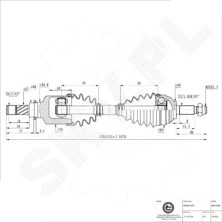 Esen SKV 40SKV405 - Planetara aaoparts.ro