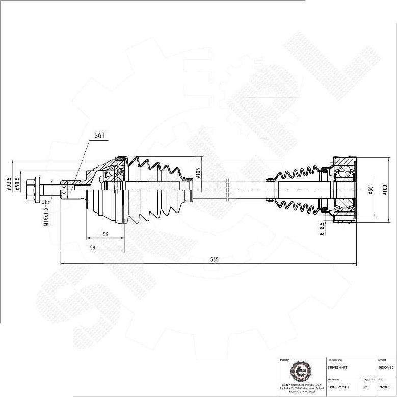 Esen SKV 40SKV436 - Planetara aaoparts.ro