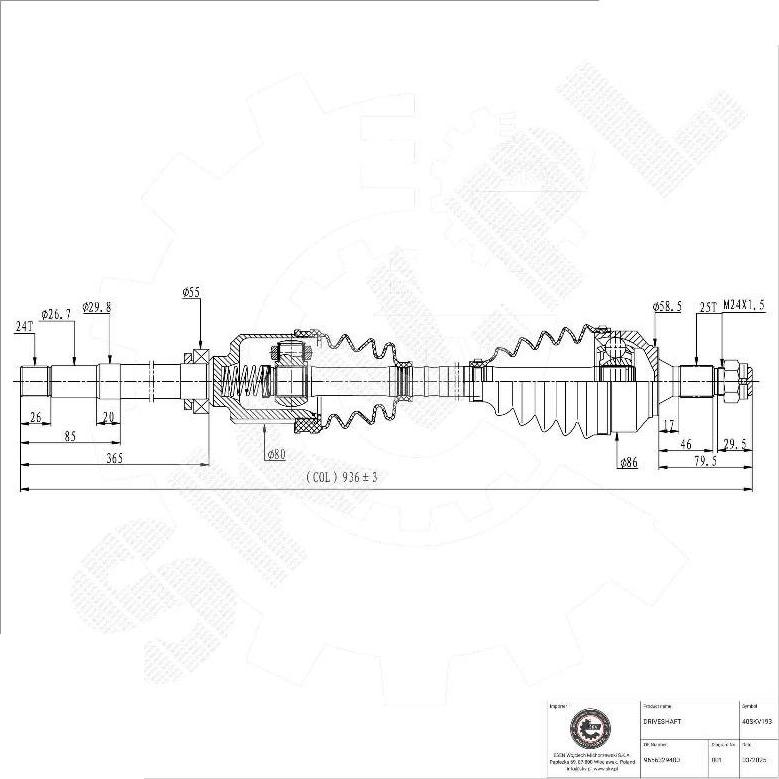 Esen SKV 40SKV193 - Planetara aaoparts.ro