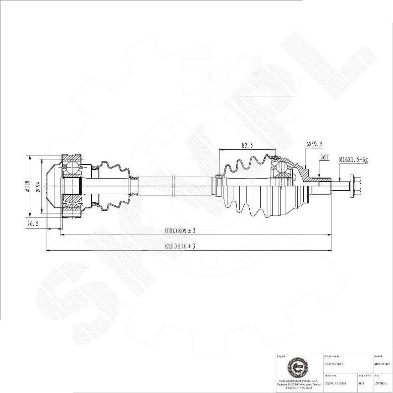 Esen SKV 40SKV149 - Planetara aaoparts.ro