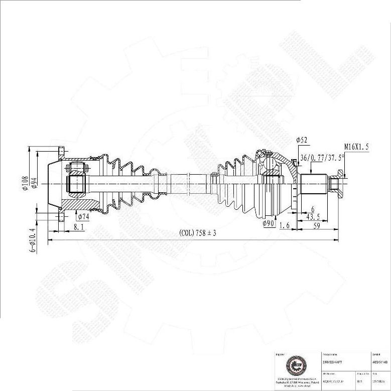 Esen SKV 40SKV148 - Planetara aaoparts.ro