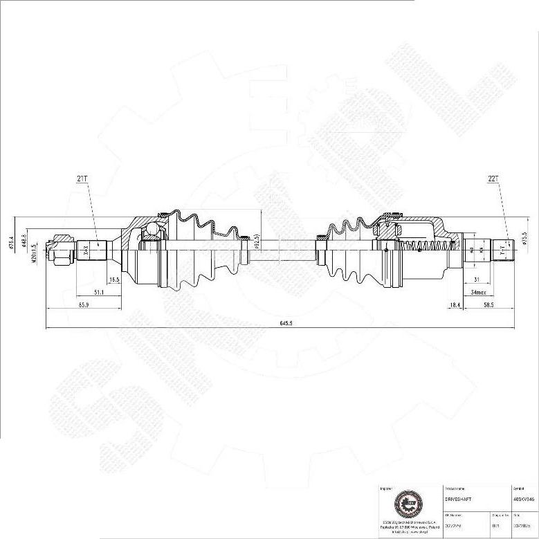 Esen SKV 40SKV346 - Planetara aaoparts.ro