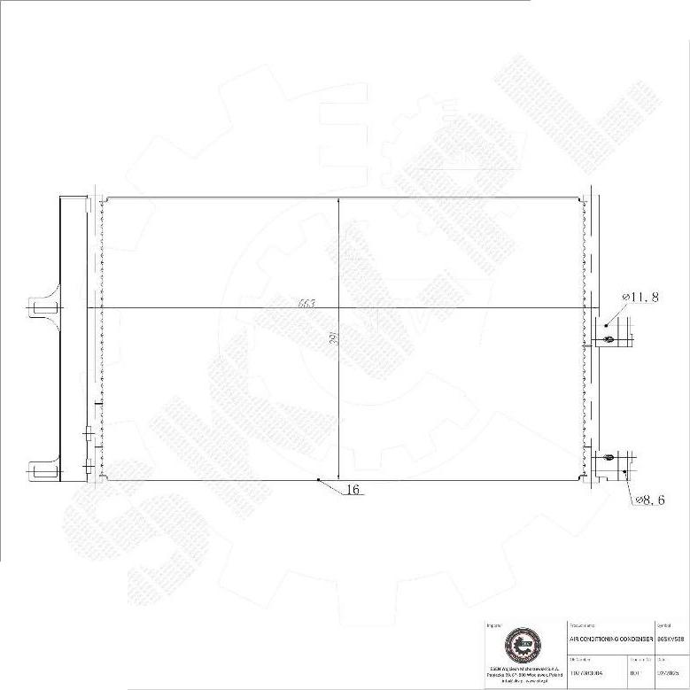 Esen SKV 86SKV538 - Condensator, climatizare aaoparts.ro