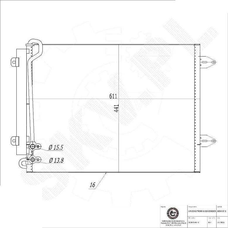 Esen SKV 86SKV013 - Condensator, climatizare aaoparts.ro