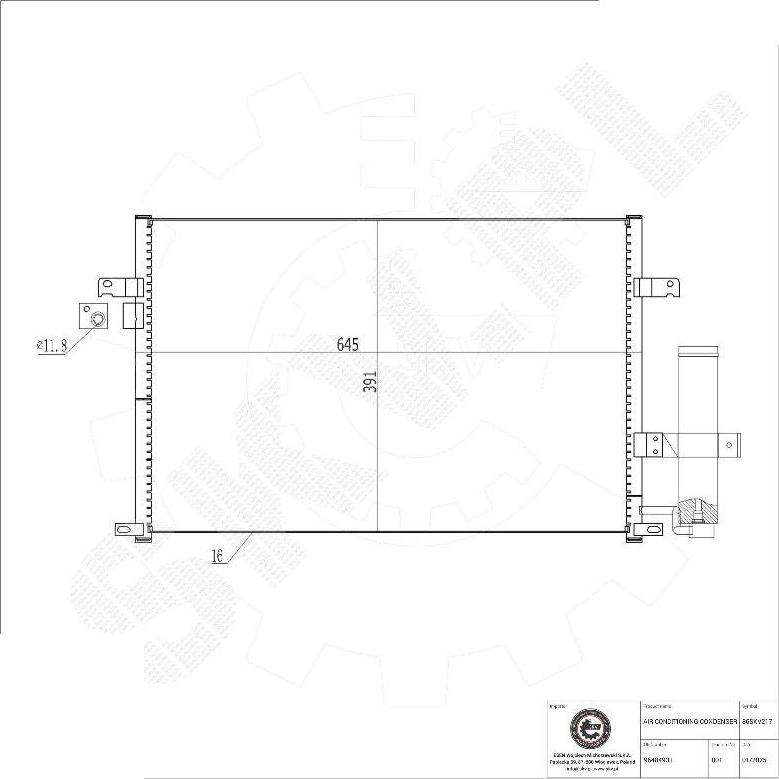 Esen SKV 86SKV217 - Condensator, climatizare aaoparts.ro