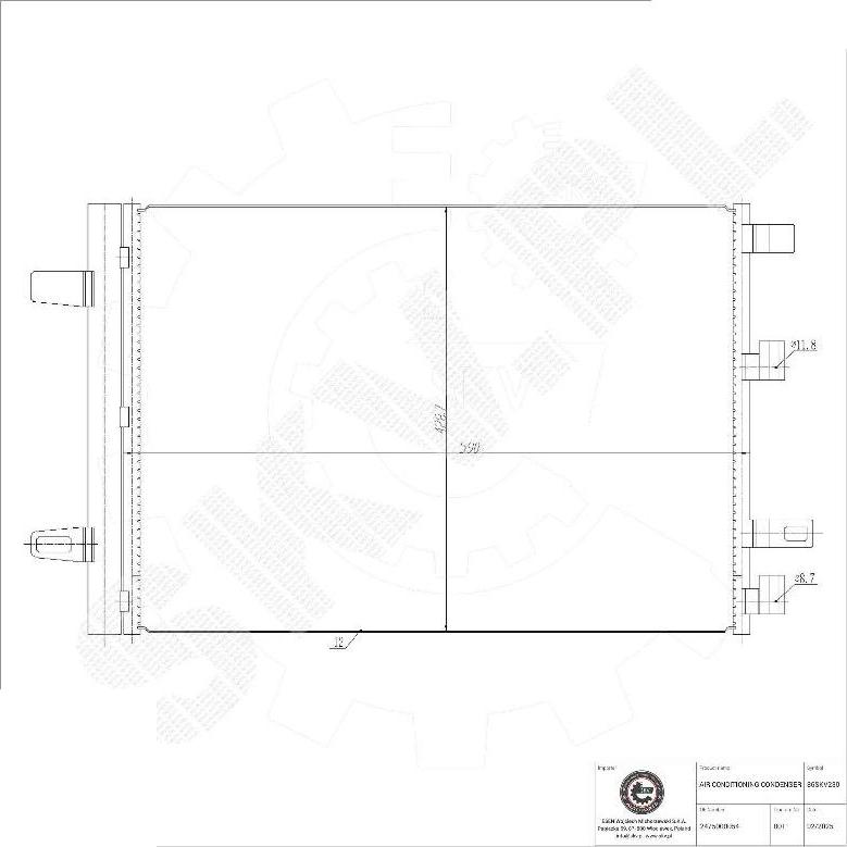 Esen SKV 86SKV230 - Condensator, climatizare aaoparts.ro