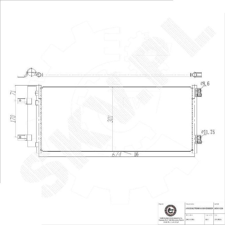 Esen SKV 86SKV226 - Condensator, climatizare aaoparts.ro