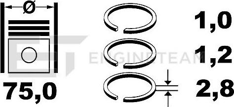 ET Engineteam R4000200 - Set segmenti piston aaoparts.ro