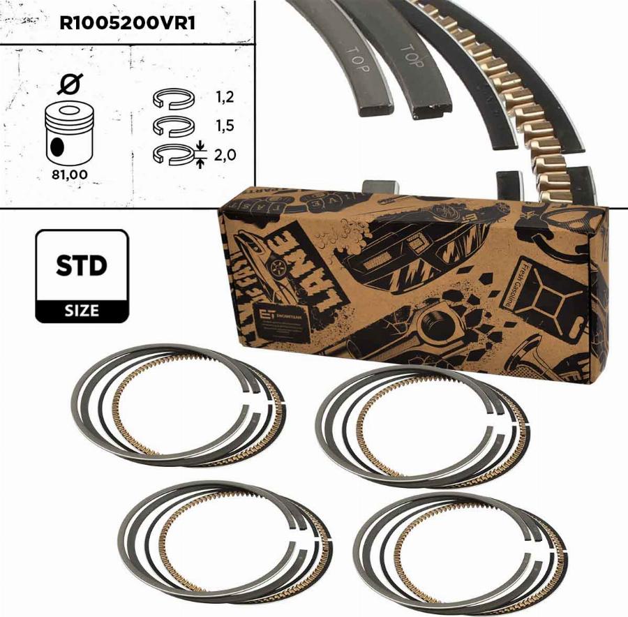 ET Engineteam R1005200VR1 - Set segmenti piston aaoparts.ro