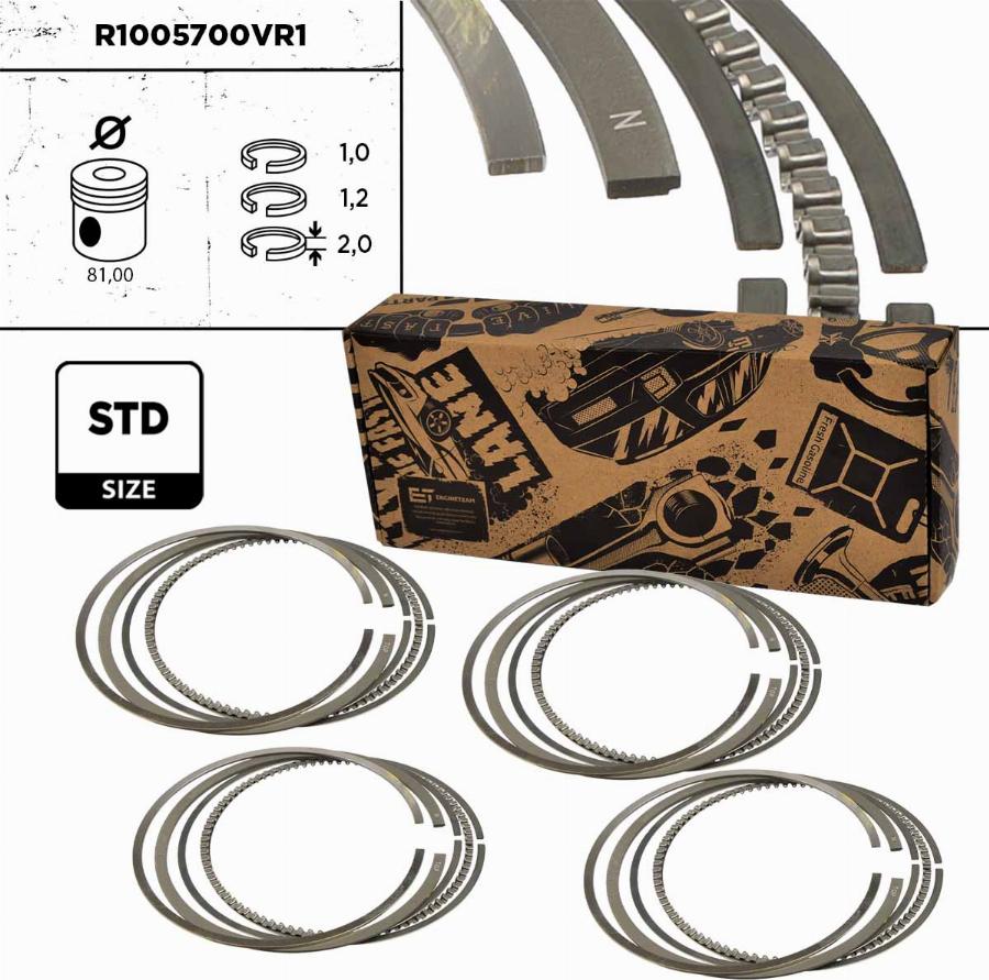 ET Engineteam R1005700VR1 - Set segmenti piston aaoparts.ro