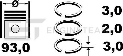 ET Engineteam R1001300 - Set segmenti piston aaoparts.ro