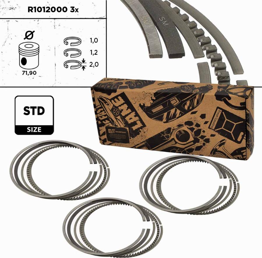 ET Engineteam R1012000VR1 - Set segmenti piston aaoparts.ro