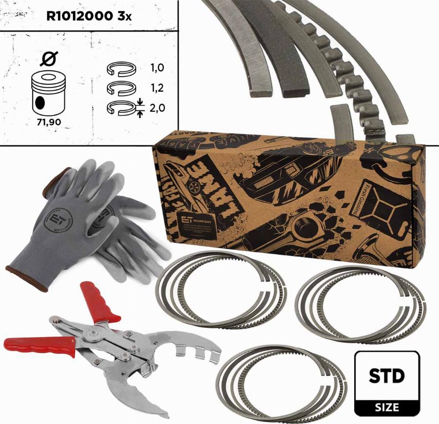 ET Engineteam R1012000VR2 - Set segmenti piston aaoparts.ro