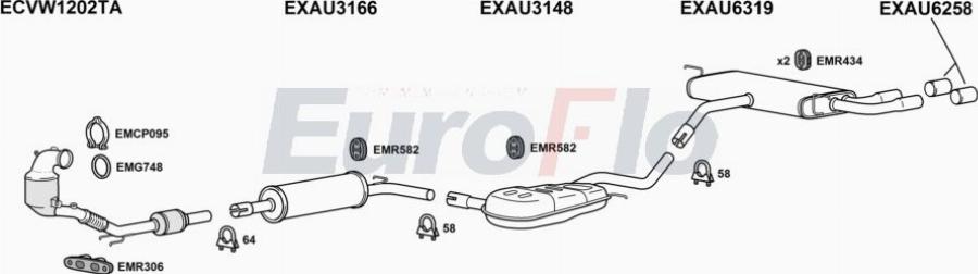 EuroFlo AUA315 5004B - Sistem de esapament aaoparts.ro