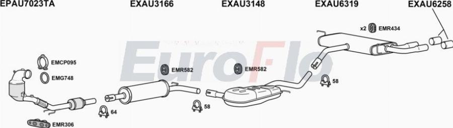 EuroFlo AUA315 5004C - Sistem de esapament aaoparts.ro