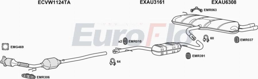 EuroFlo AUA320 5001C - Sistem de esapament aaoparts.ro