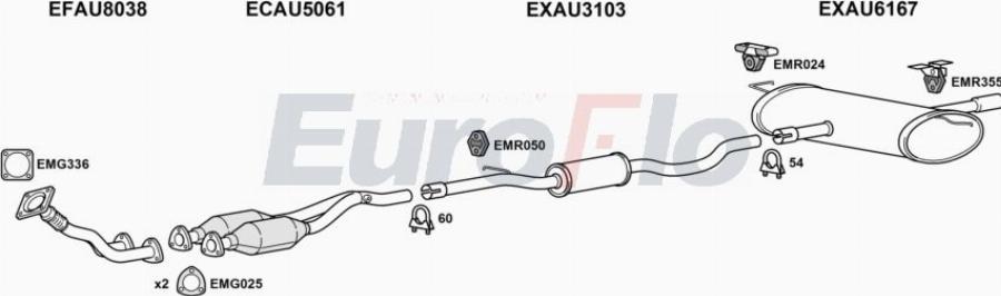 EuroFlo AUTT18 5001C - Sistem de esapament aaoparts.ro