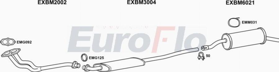 EuroFlo BM31618 5001A00 - Sistem de esapament aaoparts.ro