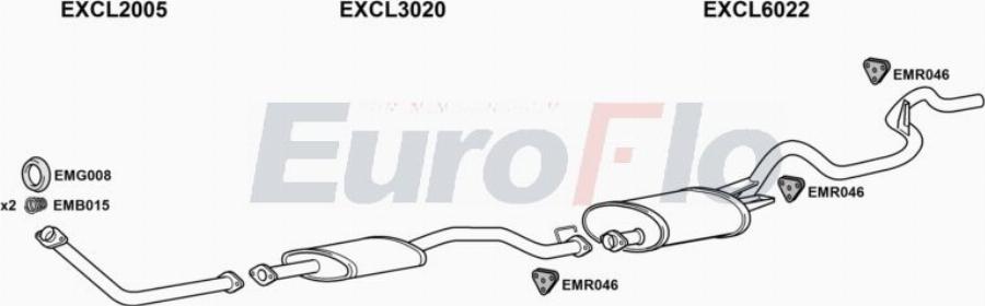 EuroFlo CLL2025D 8008A00 - Sistem de esapament aaoparts.ro