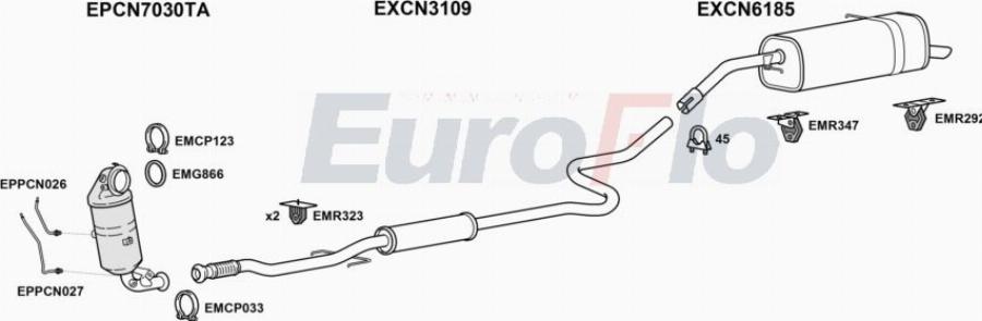 EuroFlo CNC4CA12 1019F - Sistem de esapament aaoparts.ro