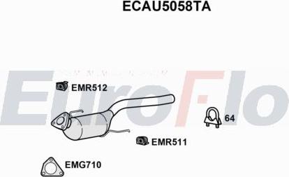 EuroFlo ECAU5058TA - Catalizator aaoparts.ro