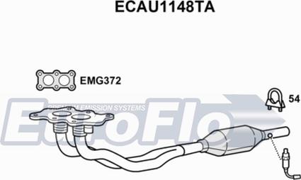 EuroFlo ECAU1148TA - Catalizator aaoparts.ro