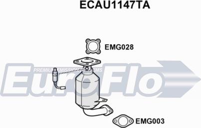 EuroFlo ECAU1147TA - Catalizator aaoparts.ro
