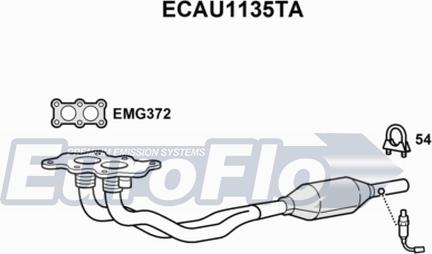EuroFlo ECAU1135TA - Catalizator aaoparts.ro