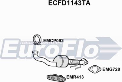 EuroFlo ECFD1143TA - Catalizator aaoparts.ro
