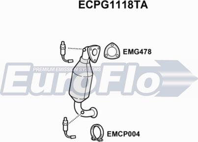 EuroFlo ECPG1118TA - Catalizator aaoparts.ro