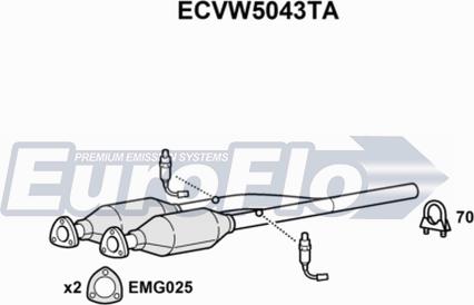EuroFlo ECVW5043TA - Catalizator aaoparts.ro