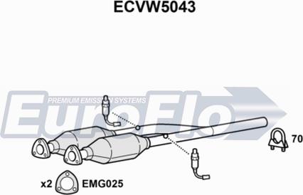 EuroFlo ECVW5043 - Catalizator aaoparts.ro