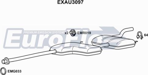 EuroFlo EXAU3097 - Toba esapamet intermediara aaoparts.ro