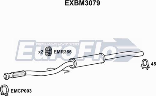 EuroFlo EXBM3079 - Toba esapamet intermediara aaoparts.ro