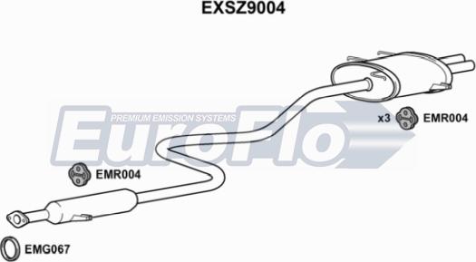 EuroFlo EXSZ9004 - Amortizor zgomot mijloc / spate aaoparts.ro