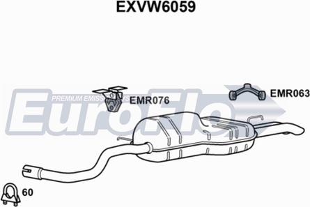 EuroFlo EXVW6059 - Toba esapament finala aaoparts.ro
