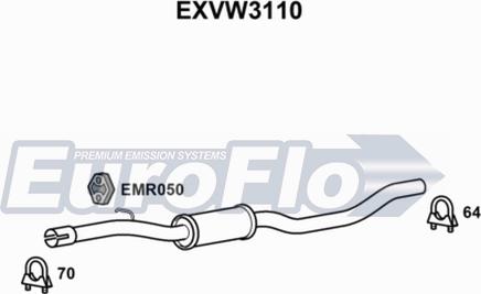 EuroFlo EXVW3110 - Toba esapamet intermediara aaoparts.ro