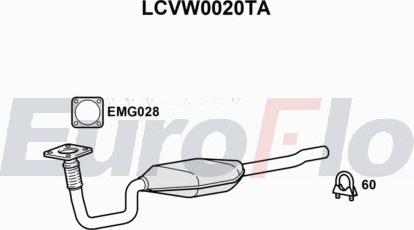 EuroFlo LCVW0020TA - Catalizator aaoparts.ro