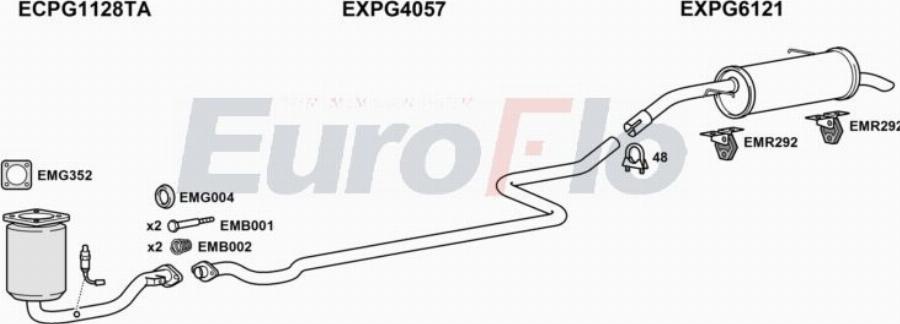 EuroFlo PG20714 1001A00 - Sistem de esapament aaoparts.ro