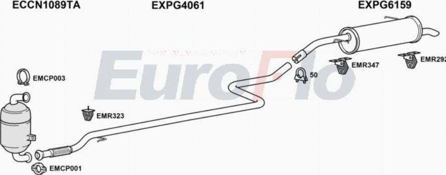 EuroFlo PG20716D 1004A00 - Sistem de esapament aaoparts.ro
