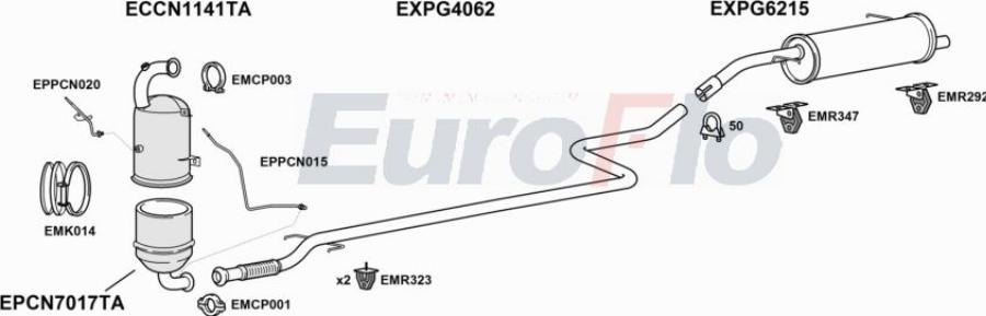 EuroFlo PG20716D 1008A00 - Sistem de esapament aaoparts.ro