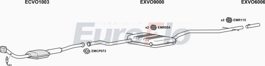EuroFlo VO85025 2001A00 - Sistem de esapament aaoparts.ro