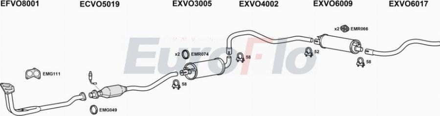 EuroFlo VO24020 3008A00 - Sistem de esapament aaoparts.ro